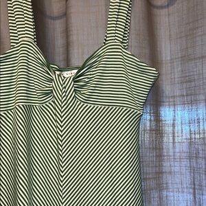 Elegant Green Striped Maxi Dress